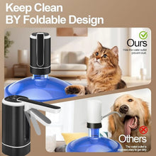 Load image into Gallery viewer, Uncahome Water Dispenser for 5 Gallon Bottle, Rechargeable Portable Electric Water Bottle Pump, Foldable Automatic Water Jug Pump for for Home, Office &amp; Camping (Black)
