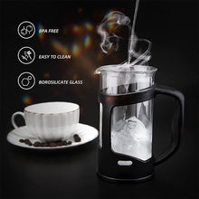 Load image into Gallery viewer, Kibhous French Press Coffee Machine Capacity 34Oz Coffee Machine, with 1 Filter, Heat-Resistant and Durable Borosilicate Glass, Black
