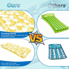 Load image into Gallery viewer, COWIN Inflatable Pool Floats Hammock 73 x 34 inches Adults for Size Water Hammock Lounge with Headrest Floating Pool Lounge Chair for Men and Women (Yellow)
