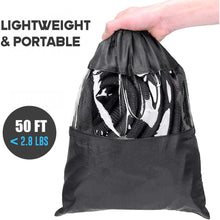 Load image into Gallery viewer, 50 Ft Expandable Garden Hose, Latex Water Hose with Holder, No-Kink Lightweight Flexible Hose with 3/4 Inch Solid Fittings, Extra Strong Brass Connectors and 8 Spray Nozzle, Black

