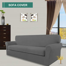 Load image into Gallery viewer, kibhous super stretch sofa cover universal sofa cover for 3 people, soft washable with elasticated bottom, suitable for pets children
