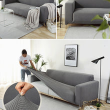 Load image into Gallery viewer, kibhous super stretch sofa cover universal sofa cover for 3 people, soft washable with elasticated bottom, suitable for pets children
