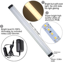 Load image into Gallery viewer, Kibhous 6 Pcs LED Under Cabinet Lights Rigid Bar Kit, Can Plugged or Directly Connected to an LED Driver, Super Bright Connectable Lighting Strip Suitable for Kitchen Cabinets, Counters, Warm White
