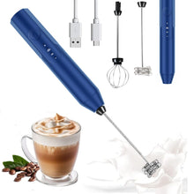 Load image into Gallery viewer, Milk Frother Wand Drink Mixer - Handheld Milk Frother Electric Whisk - Easy-Clean Stainless Steel Frother Wand &amp; Mini Blender - Electric Coffee Frother for Milk Coffee Lattes
