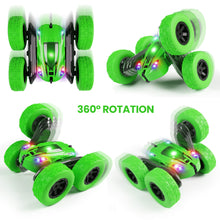 Load image into Gallery viewer, RC Cars, Remote Control Car 2.4Ghz Stunt Car with Double Sided 360 Flips, Rechargeable 4WD Off Road RC Car Toys for Kids (Green)
