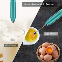 Load image into Gallery viewer, Milk Frother Wand Drink Mixer - Handheld Milk Frother Electric Whisk - Easy-Clean Stainless Steel Frother Wand &amp; Mini Blender - Electric Coffee Frother for Milk Coffee Lattes
