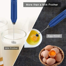 Load image into Gallery viewer, Milk Frother Wand Drink Mixer - Handheld Milk Frother Electric Whisk - Easy-Clean Stainless Steel Frother Wand &amp; Mini Blender - Electric Coffee Frother for Milk Coffee Lattes
