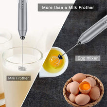 Load image into Gallery viewer, Uncahome Milk Frother Wand Drink Mixer - Handheld Milk Frother Electric Whisk - Easy-Clean Stainless Steel Frother Wand &amp; Mini Blender - Electric Coffee Frother for Milk Coffee Lattes
