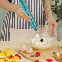 Load image into Gallery viewer, Milk Frother Wand Drink Mixer - Handheld Milk Frother Electric Whisk - Easy-Clean Stainless Steel Frother Wand &amp; Mini Blender - Electric Coffee Frother for Milk Coffee Lattes
