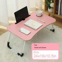 Load image into Gallery viewer, Mighty Rock Laptop Desk Foldable Bed Tray Table Laptop Bed Stand Standing Table for Bed Sofa Couch Floor Pink
