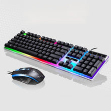 Load image into Gallery viewer, Gaming Keyboard and Mouse Combo, Mighty Rock LED Rainbow Backlit Keyboard with 104 Key Computer PC Gaming Keyboard for PC/Laptop (Black)
