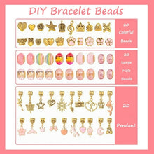 Load image into Gallery viewer, Funsmile 66 Pcs Charm Bracelet Making Kit, DIY Jewelry Making Kit with Pendant Charms Kit and Elastic Strings Crafts Gifts Set for Girls
