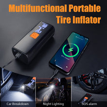 Load image into Gallery viewer, Tire Inflator Portable Air Compressor, Cordless Air Pump with Digital Pressure Gauge

