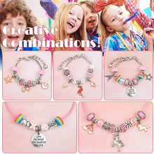 Load image into Gallery viewer, Funsmile 66 Pcs Charm Bracelet Making Kit, DIY Jewelry Making Kit with Pendant Charms Kit and Elastic Strings Crafts Gifts Set for Girls
