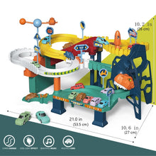 Load image into Gallery viewer, Dinosaur Space Track Toys Race Car Track Set 4 Cars with Light Sound Educational Christmas Birthday Gift for kids Age 3+
