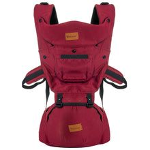 Load image into Gallery viewer, Silensys 5-in-1 Baby Strap Carrier with Hip Seat Kangaroo Bag, Detachable Multifunctional Waist Support Stool Strap, Red
