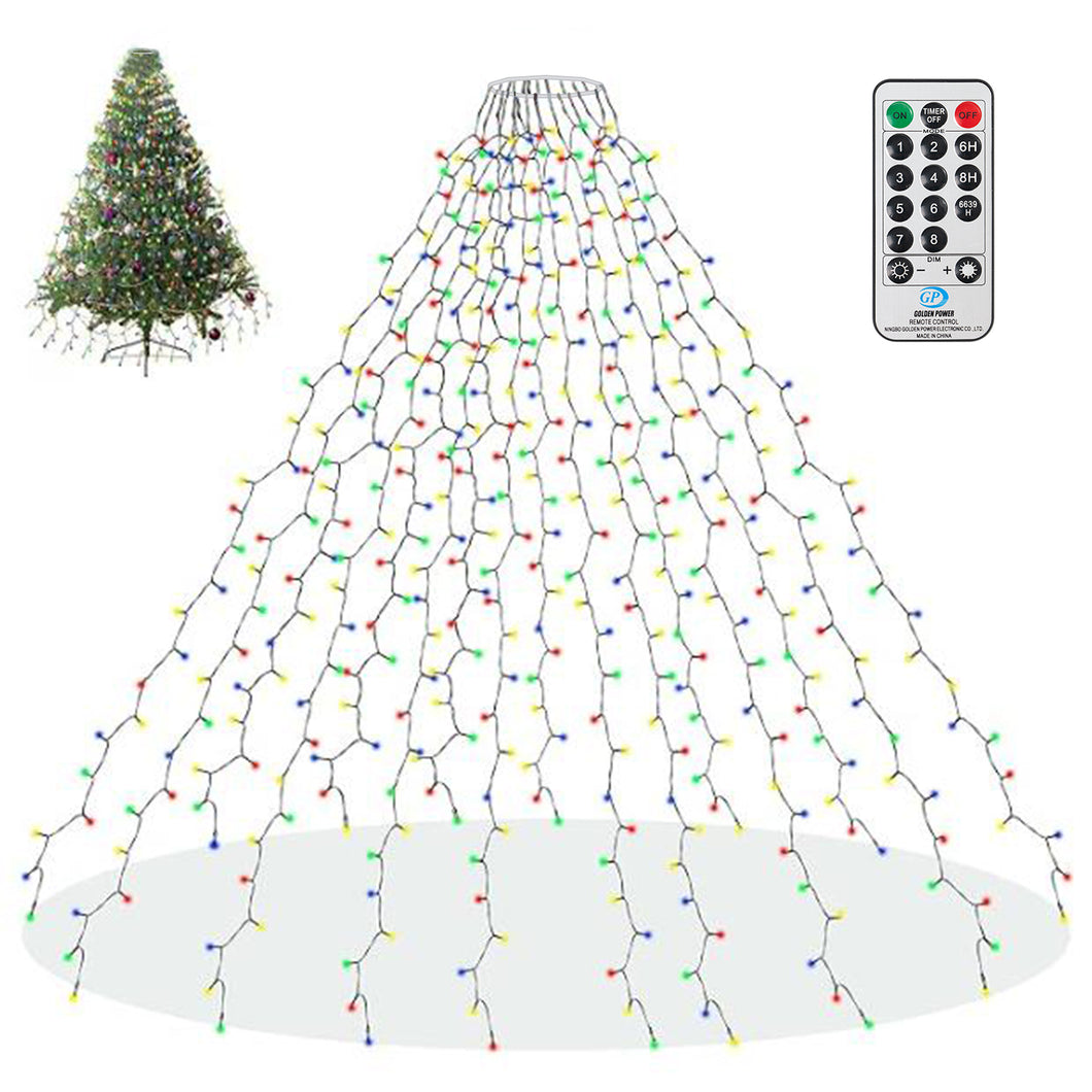 6.6 FT x 16 Christmas Tree Lights,400 LED Christmas Lights with 8 Modes & Memory Function,Outdoor Indoor String Lights With Remote Control for Christmas Decorations-Multi color