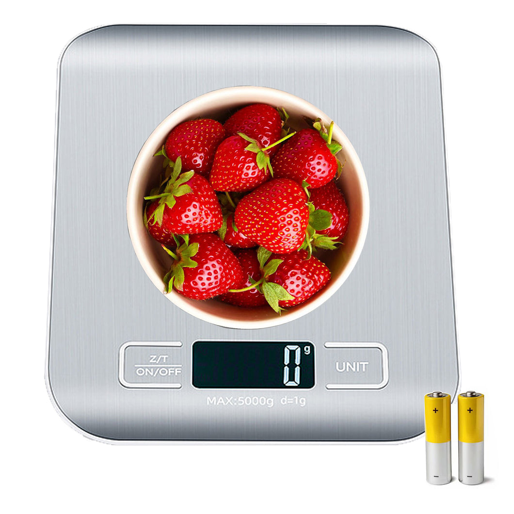 Food Scale 22lb Digital Kitchen Scale with 1g/0.05oz Precise Graduation, 5 Units LCD Display Scale for Cooking/Baking in KG, G, oz, ml, and lb, Easy Clean Stainless Steel and Tempered Glass