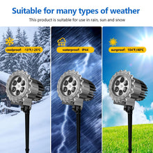 Load image into Gallery viewer, Christmas LED Snowflake Projector Lights Outdoor, 3D Snowfall Projection Lamp Outside Waterproof, Black
