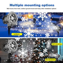 Load image into Gallery viewer, Christmas LED Snowflake Projector Lights Outdoor, 3D Snowfall Projection Lamp Outside Waterproof, Black
