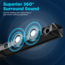 Load image into Gallery viewer, KY8000 Sound Bar, 2 in 1 Separable &amp; 60W SoundBar for Smart TV, Bluetooth 5.0 Soundbar with Wired &amp; Wireless Connect
