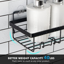 Load image into Gallery viewer, 3-Pack Shower Caddy Basket Shelf with Soap Holder, No Drilling Traceless Adhesive Shower Wall Shelves, Rustproof Bathroom Shower Storage Organizer, Black
