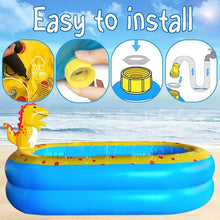 Load image into Gallery viewer, Movsou Inflatable Dinosaur Pool for Kids kid pool Kiddie Pool 67"x 41"x 32"H Indoor&amp;Outdoor Kids Swimming for Ages 2+ Blue
