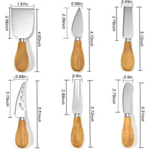 Load image into Gallery viewer, Cheese Knives Set Cheese Spreader Slicer Cheese Cutter Cheese Fork Cheese Spreading Knife for Charcuterie Boards Cutlery Gift Set 6 Pieces Cheese Knife Utensils Set
