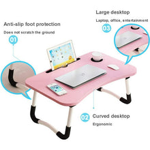 Load image into Gallery viewer, Mighty Rock Laptop Desk Foldable Bed Tray Table Laptop Bed Stand Standing Table for Bed Sofa Couch Floor Pink
