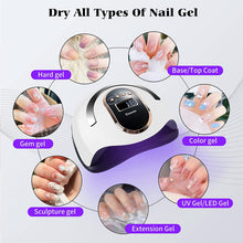 Load image into Gallery viewer, Meidong Gel Dryer Lamp for Manicure UV LED Nail Dryer Smart Sensor LCD Display Nail Lamp 168W Powerful Professional Lamp For Drying Nails
