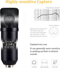 Load image into Gallery viewer, MOVSOU Condenser Microphone Computer Mic Kit Professional Studio Recording Bundle for Streaming Gaming Broadcasting Singing Videos with Arm Stand Shock Mount Pop Filter and Sound Adapter
