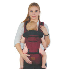 Load image into Gallery viewer, Silensys 5-in-1 Baby Strap Carrier with Hip Seat Kangaroo Bag, Detachable Multifunctional Waist Support Stool Strap, Red
