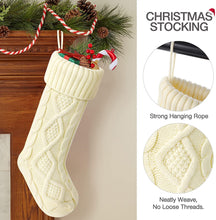 Load image into Gallery viewer, 6 Pack Knit Christmas Stockings, 18&quot; Cable Knitted Stocking Decorations Xmas Rustic Farmhouse Stocking for Family Holiday Season, Burgundy, Ivory White, Green
