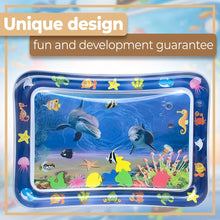 Load image into Gallery viewer, Meidong Tummy Time Baby Water Mat, Inflatable Infant Baby Toys for 3 6 12 Months,Fun Activity Center Play Mat Gift for Boy &amp; Girl Newborn Early Sensory Development BPA-Free
