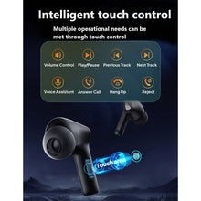 Load image into Gallery viewer, Wireless earphones, Bluetooth 5.3 stereo bass, IP7 waterproof in ear earphones, noise cancelling microphone earbuds, 50H playback time, LED display screen, suitable for mobile phones/computers, black
