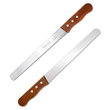 Load image into Gallery viewer, Swtroom 10 inch Bread Knife Serrated Knife Sharp Wavy Edge Bread Cutter Stainless Steel for Slicing Homemade Bread Bagels Cake
