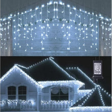 Load image into Gallery viewer, 360 LED Christmas Icicle Lights, 29.5 FT Curtain Fairy Icicle String Lights, Christmas Decorations, Led Twinkle Lights for Holiday, Party, Wedding, Eaves, White
