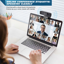 Load image into Gallery viewer, Webcam with Microphone, 1080P FHD Webcam with Privacy Cover, Plug and Play USB Web Camera for Desktop &amp; Laptop Conference, Meeting, Zoom, Skype, Facetime, Windows, Linux, and macOS
