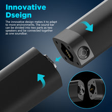 Load image into Gallery viewer, KY8000 Sound Bar, 2 in 1 Separable &amp; 60W SoundBar for Smart TV, Bluetooth 5.0 Soundbar with Wired &amp; Wireless Connect
