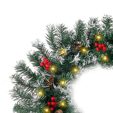 Load image into Gallery viewer, 2 Pcs 6ft Pre-Lit Christmas Garland, with 40 Waterproof LED Light and Pine Cones and Berries, Battery Operated Garland 200 Branches Christmas Decoration for Xmas Holiday &amp; Party
