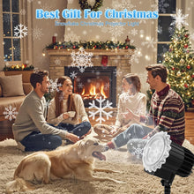 Load image into Gallery viewer, Christmas LED Snowflake Projector Lights Outdoor, 3D Snowfall Projection Lamp Outside Waterproof, Black
