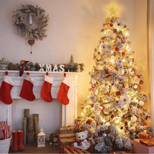 Load image into Gallery viewer, Christmas 12 inch Glitter Gold Star Tree Topper Lighted with Warm Yellow LED Lights for Xmas Tree Decorations, Indoor Decor
