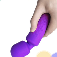Load image into Gallery viewer, Mighty Rock Personal Massager Wand Massager Powerful with 20 Vibrating Patterns 8 Speeds Body Massager Cordless USB Rechargeable for Back Neck Shoulder Sports Recovery, Purple

