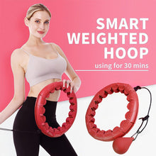 Load image into Gallery viewer, Smart Weighted Fit Hoop Plus Size for Adults Weight Loss, Hula Circle-2 in 1 Infinity Fitness Hoop, 24 Links Detachable &amp; Size Adjustable, with Ball Auto Rotate 360 Degree for Women
