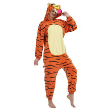 Load image into Gallery viewer, Adult Onesie Tiger Sleepwear Animal Cartoon Costume and Teens Pajamas Unisex Christmas Halloween Cosplay
