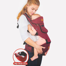 Load image into Gallery viewer, Silensys 5-in-1 Baby Strap Carrier with Hip Seat Kangaroo Bag, Detachable Multifunctional Waist Support Stool Strap, Red
