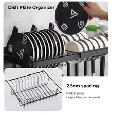 Load image into Gallery viewer, Kibhous Over Sink Dish Drying Rack - Large Dish Drainer Adjustable Drying Rack (26.5" to 33.5" W), Large Capacity Stainless Steel Dish Rack, Multifunctional Kitchen Organizers and Storage Rack, Black

