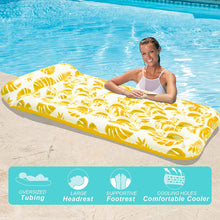 Load image into Gallery viewer, COWIN Inflatable Pool Floats Hammock 73 x 34 inches Adults for Size Water Hammock Lounge with Headrest Floating Pool Lounge Chair for Men and Women (Yellow)
