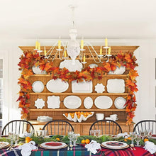 Load image into Gallery viewer, Funsmile 2 Pack Fall Garland Maple Leaf Autumn Decor for Home Artificial Fall Foliage Garland Thanksgiving Decor for Home Wedding Fireplace Party
