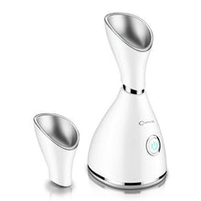 Load image into Gallery viewer, Facial Steamer Personal Vaporizer Touch switch Warm Cold Mist for Moisturizing Home Humidifier Portable Home Skin Spa Steamers Ideal Gift White
